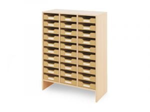Rangement pour bacs en bois et plastique X