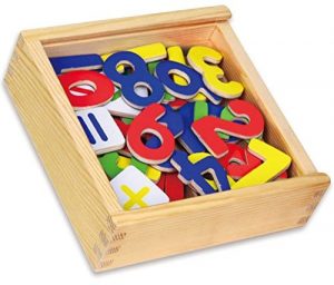 Magnétique nombres en bois