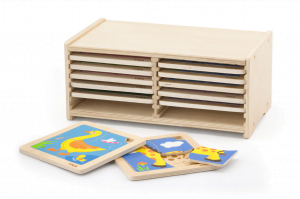 Etagère de rangement en bois pour puzzle