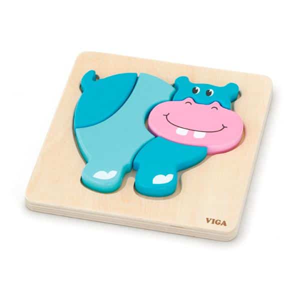Puzzles de blocs pratiques hippopotame