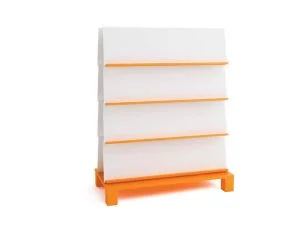 Fresh book displays bibliothèque double face orange