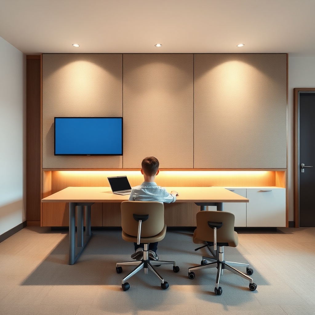 Espace de travail scolaire ergonomique avec mobilier design pour optimiser le confort et la concentration des élèves.
