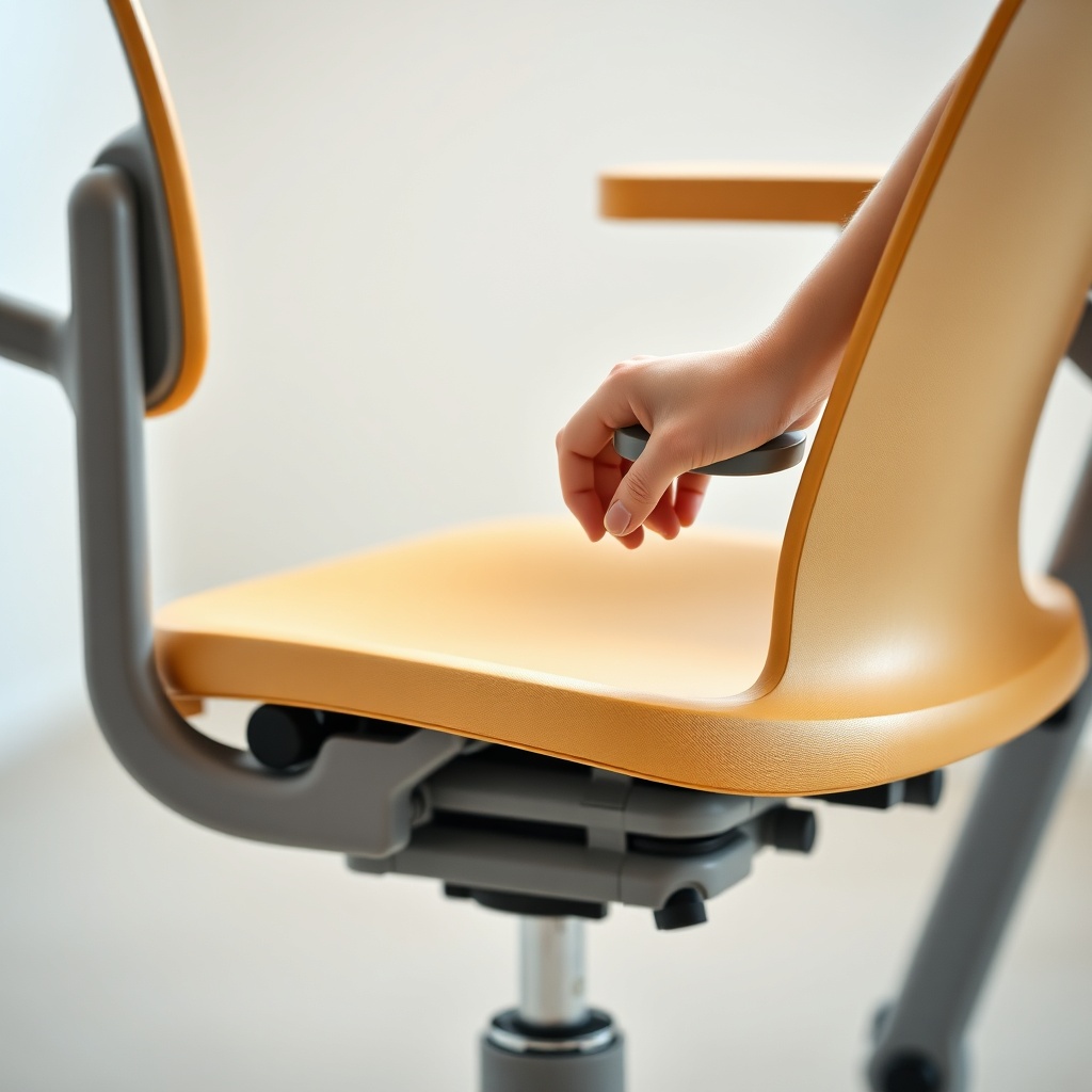Détail de mobilier scolaire ergonomique et sécurisé assurant un bon positionnement et le confort physique des enfants.