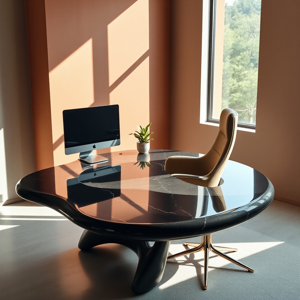 Ultimate Guide To Mobilier Bureau Design 2026 Trends Modern ergonomic office furniture with organic shapes and biosourced materials for a stylish workspace design