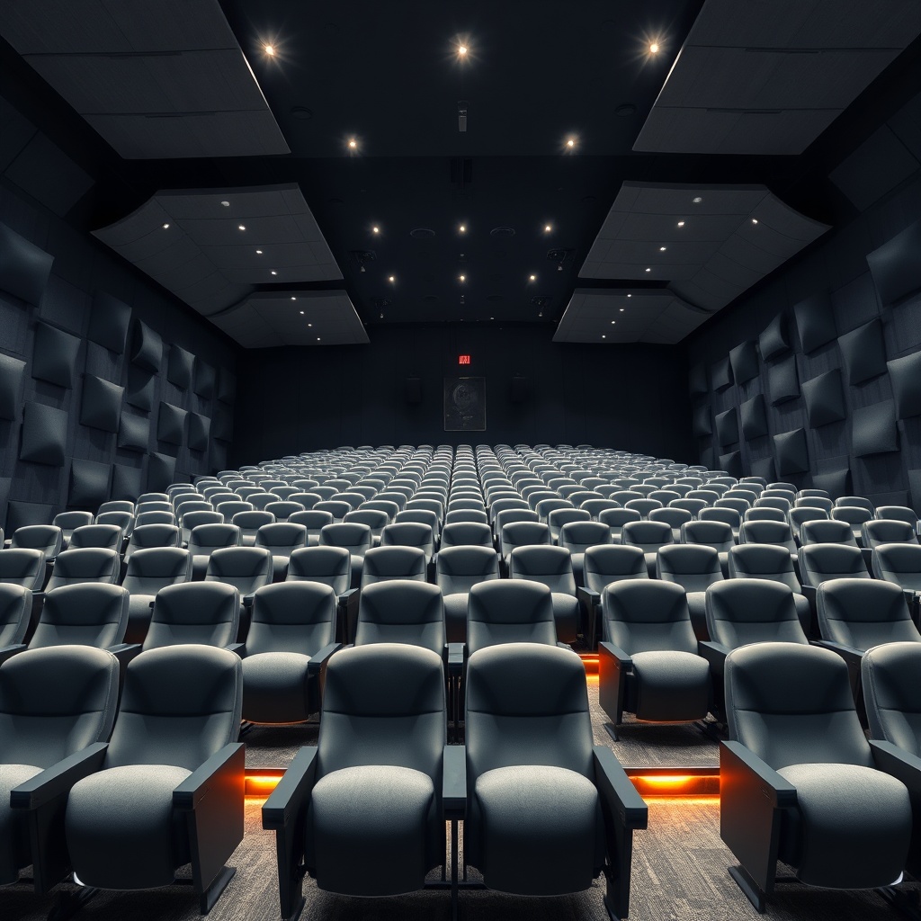 Modern auditorium interior featuring rows of wide ergonomic seats to assist in choisir des chaises de théâtre confortables pour votre salle