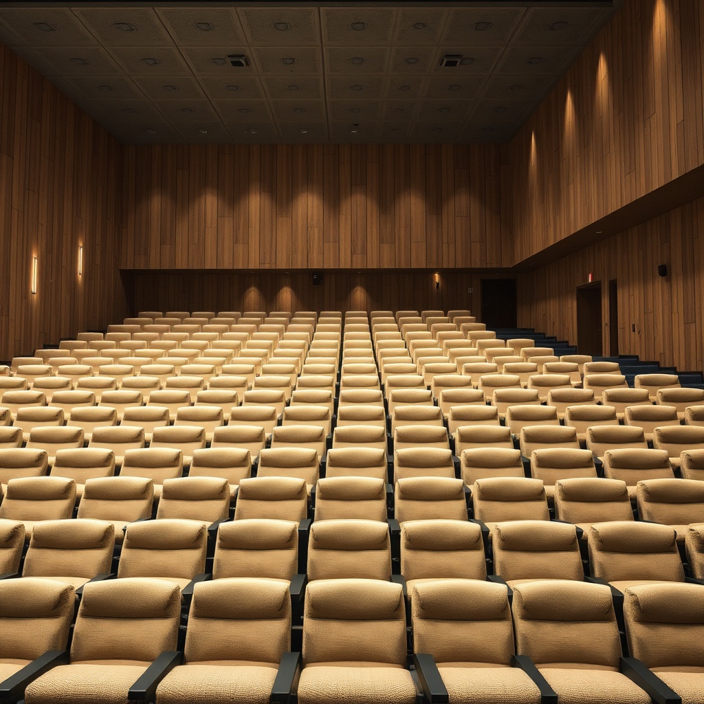 Salle de théâtre équipée de sièges modulaires durables et de connectivité intégrée, illustrant le confort et l’acoustique des sièges de théâtre modernes
