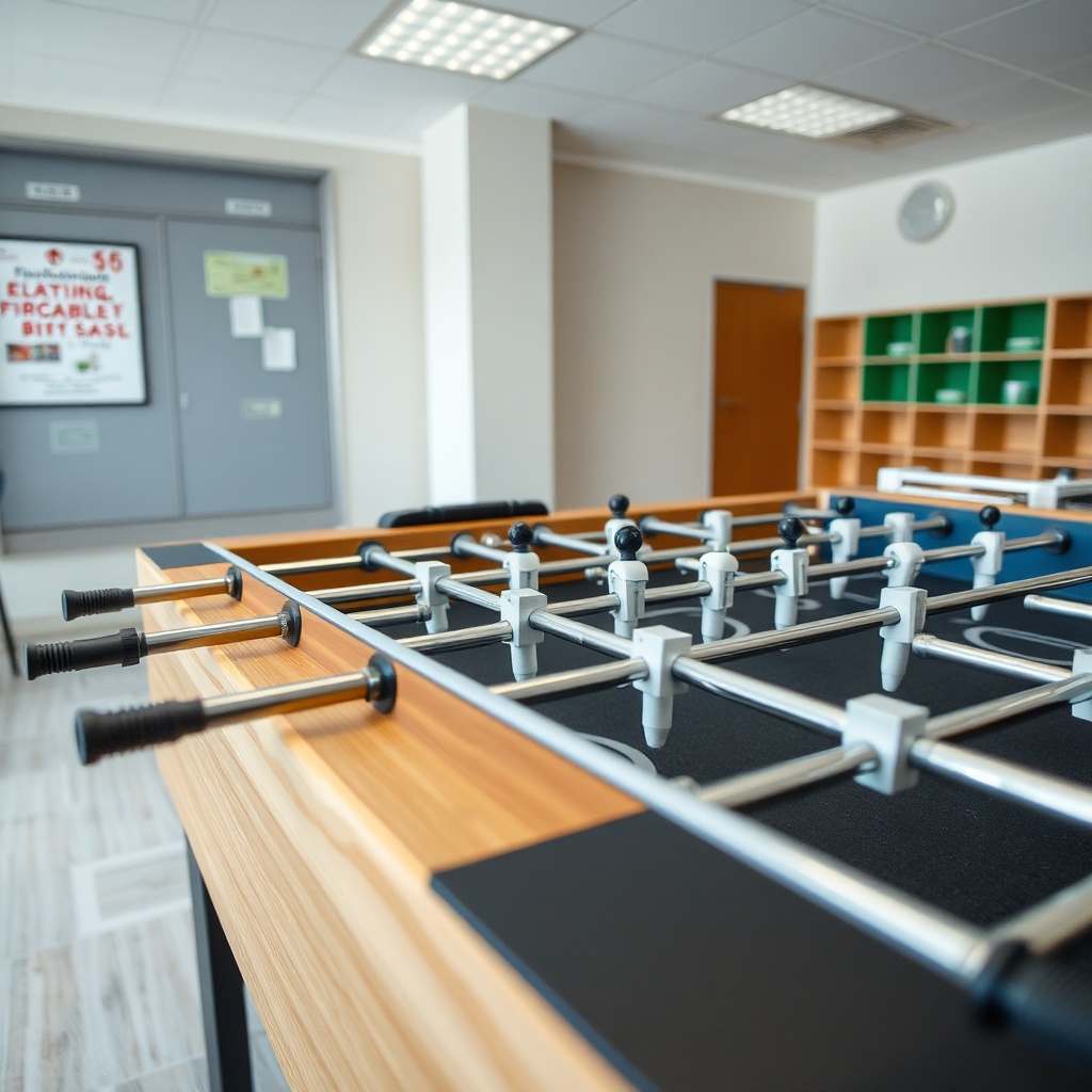 Meilleur Babyfoot Pour École : Comparatif 2026 Points forts du meilleur babyfoot pour école : barres traitées contre la corrosion, roulettes de déplacement et système de comptage fiable pour un entretien simplifié